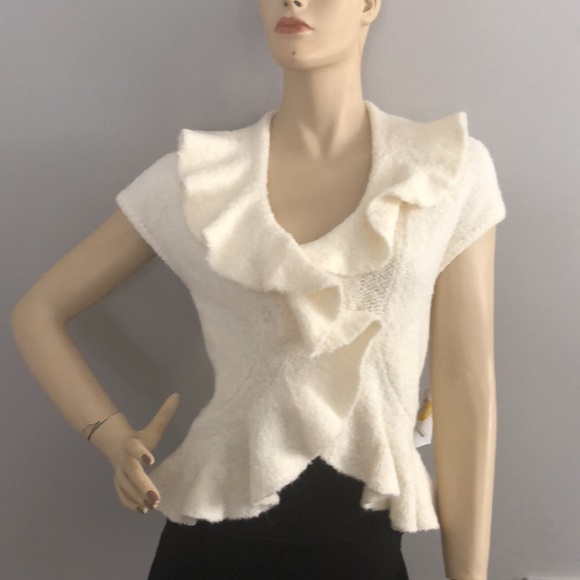 MODA International Jacket Sweater Cardigans Top with buttons. Size XL. Color W. - Picture 4 of 10
